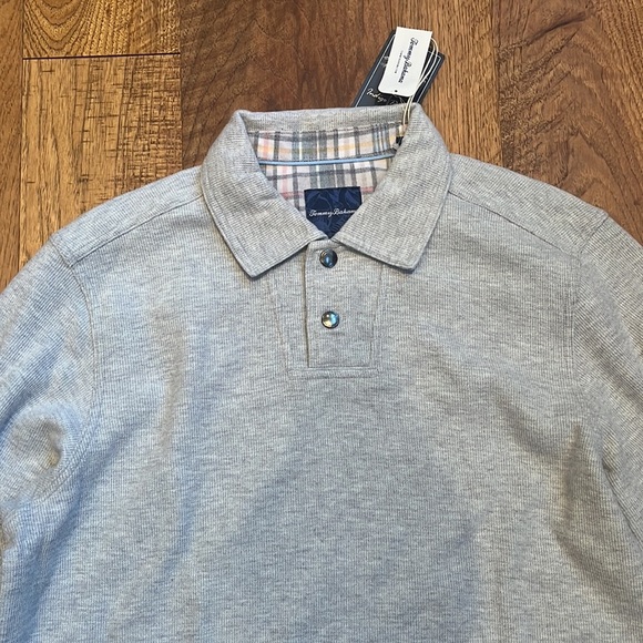 NWT Tommy Bahama Men’s Grey Heather Las Arias Polo Size M - Picture 2 of 6